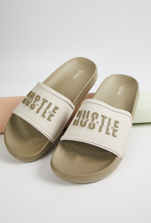 Men Text Upper Sliders