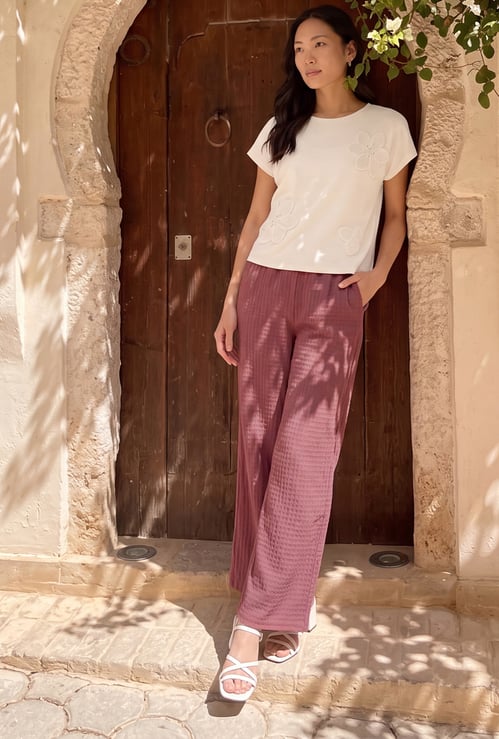 Women Textured Trousers