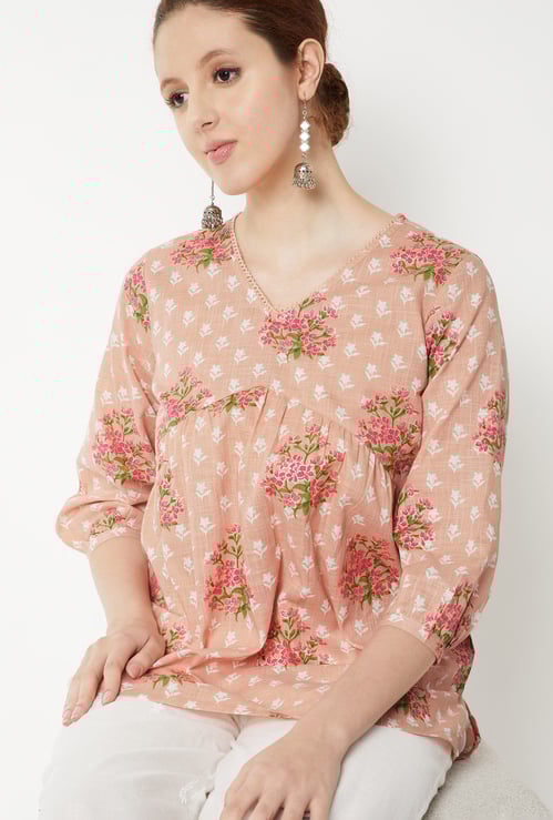 Women Floral Print Aliya Cut Kurti