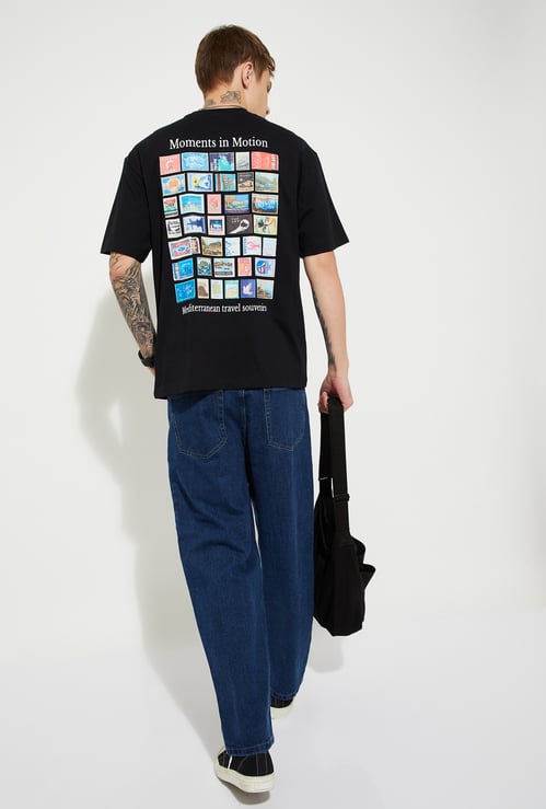 URB_N Men Back Print Oversized T-shirt