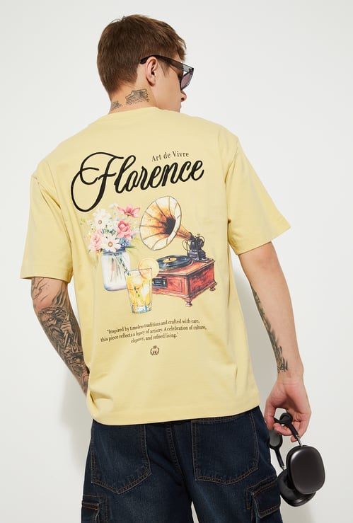 URB_N Men Oversized Back Print T-shirt