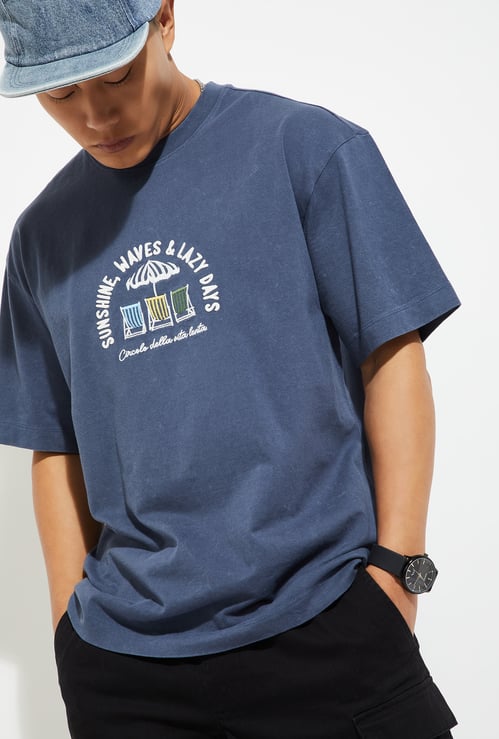 URB_N Men Embroidered Oversized T-shirt