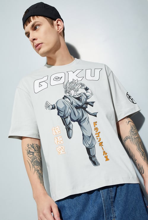URB_N Men Dragon Ball Z Printed Oversized T-shirt