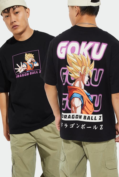 URB_N  Men Goku Back Print Oversized T-shirt