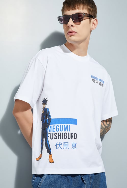 URB_N Men Jujutsu Kaisen Print Oversized T-shirt