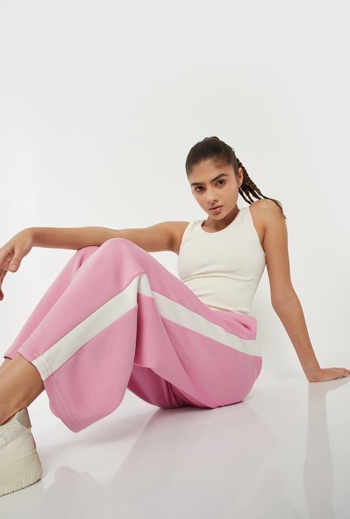 Women Side Taped Butter Soft Wide Leg Sports Track Pants
