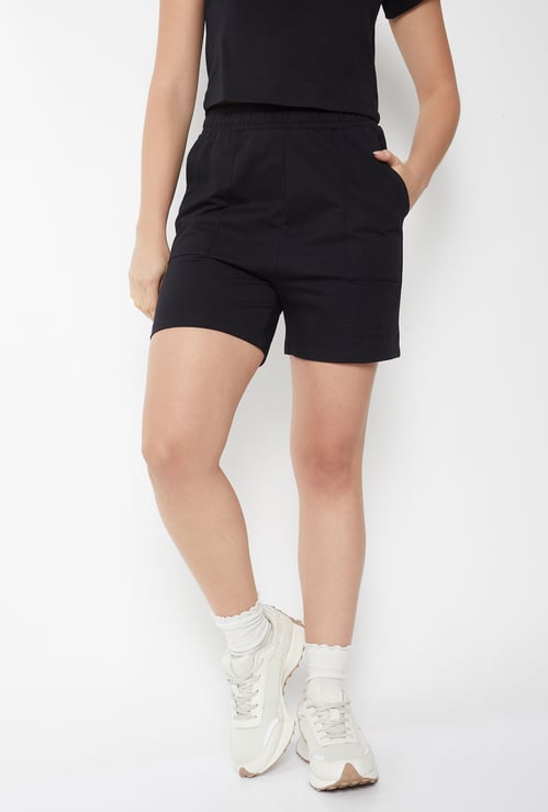 Women Solid Sports Shorts