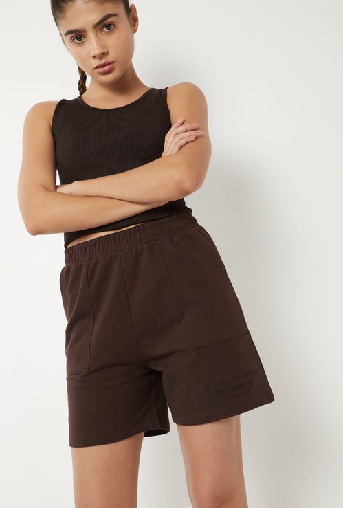 Women Solid Sports Shorts