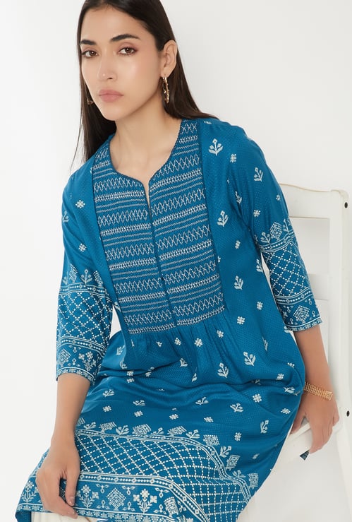 Women Embroidered A-line Kurta