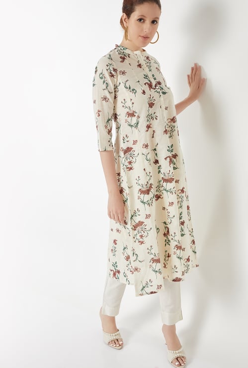 Women Floral Printed Kalidar Kurta