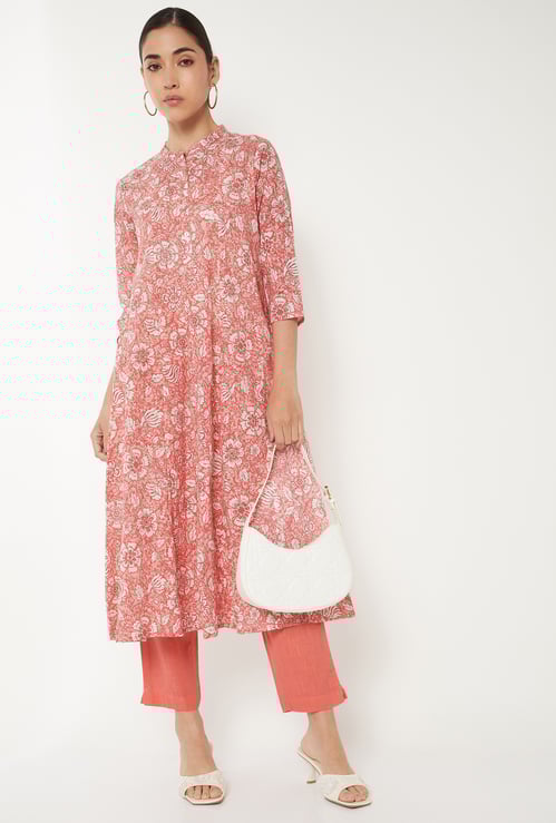 Women Floral Print A-line Kurta Set