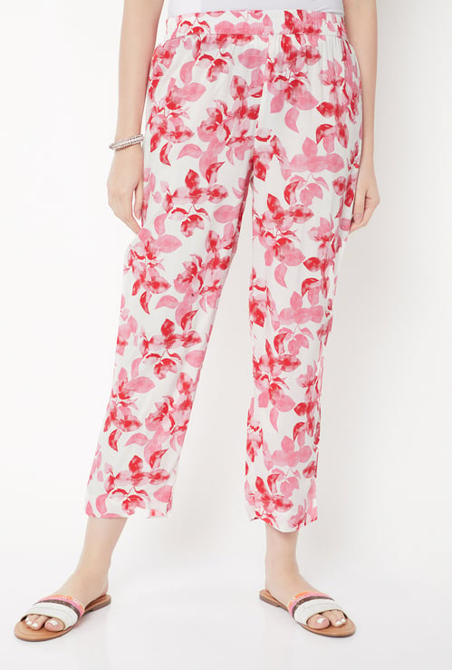 Women Floral Print Straight Pants