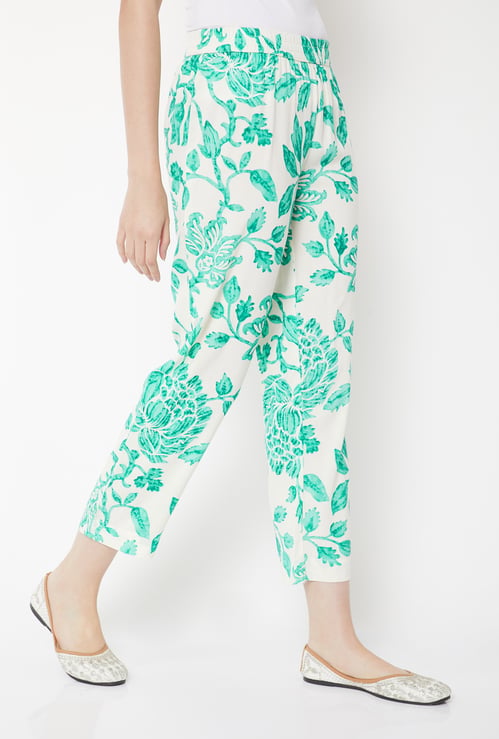Women Floral Print Straight Pants
