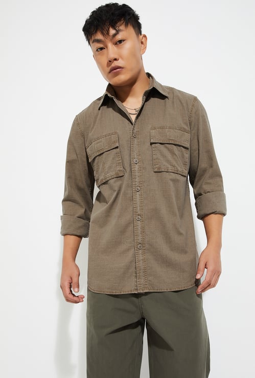 URB_N Men Textured Regular Fit Shirt