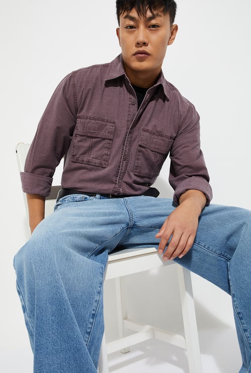 URB_N Men Textured Regular Fit Shirt