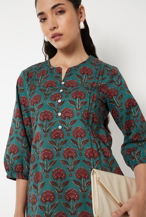 Women Floral Print Straight Kurti