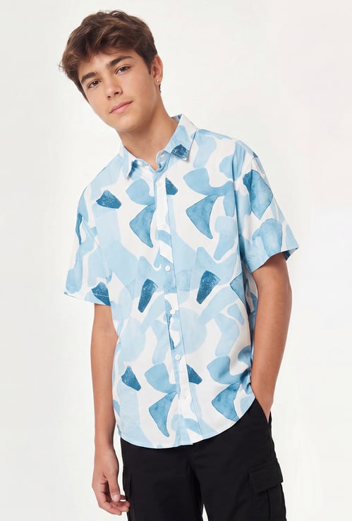 Boys Printed Oversized Shirt