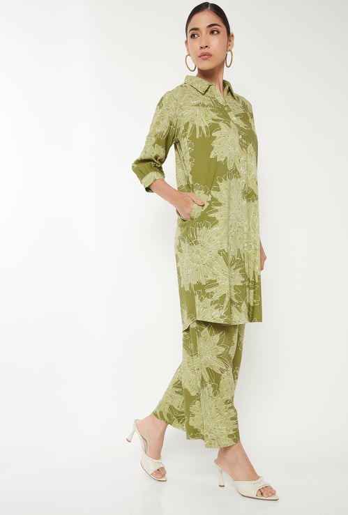 Women Floral Print Straight Kurta Set