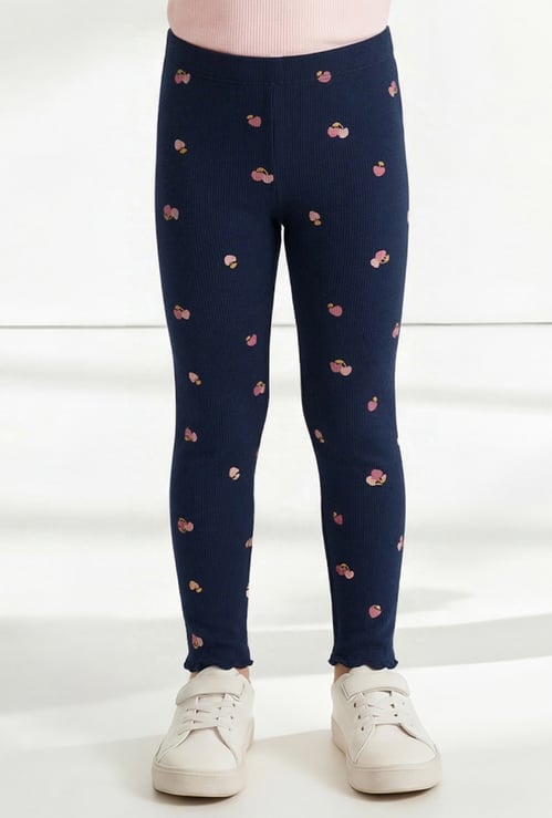 Girls Printed Skinny Fit Leggings