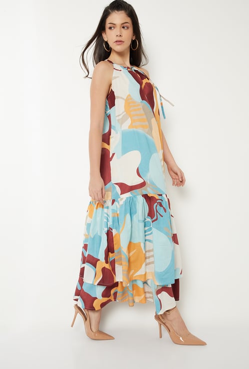 Women Printed A-line Maxi Dress