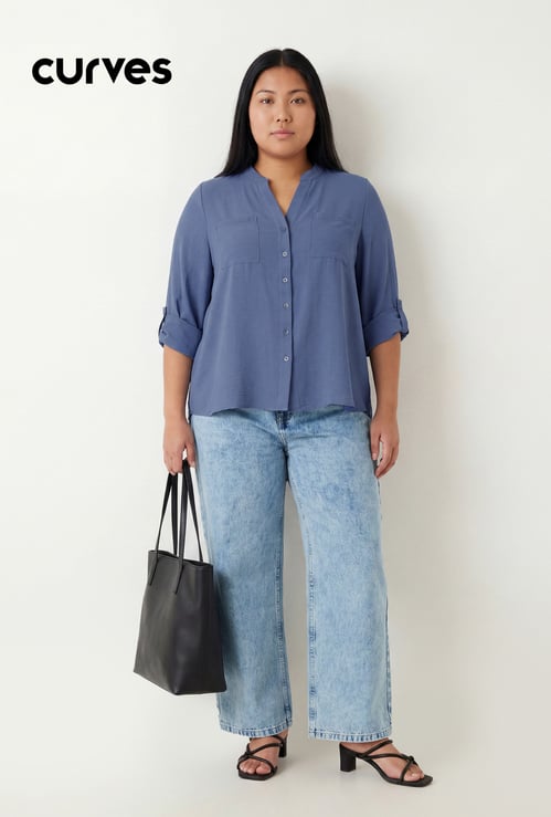 Women Textured Shirt-style Top