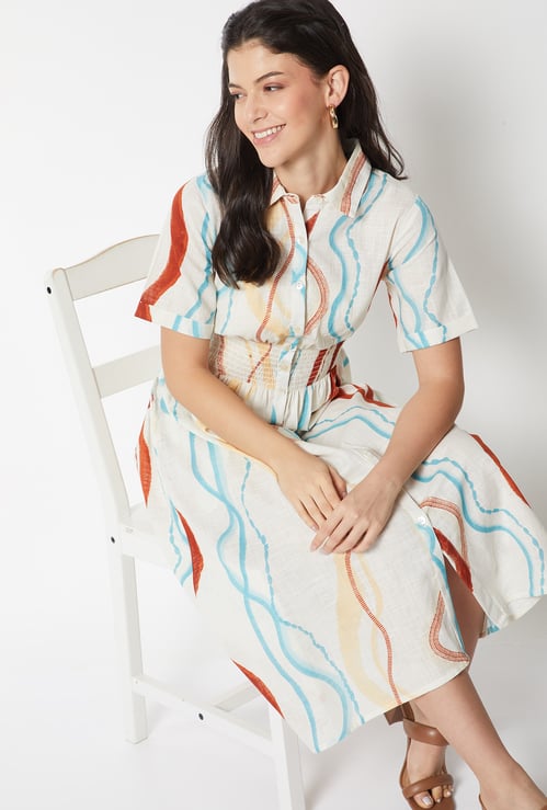 Women Printed Shirt Dress