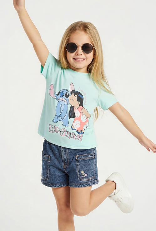 Girls Lilo & Stitch Print T-shirt