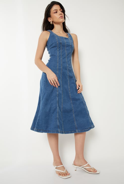 Women Washed A-line Dress