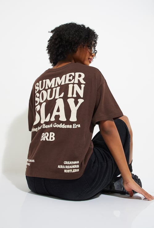 URB_N Women Printed Boxy Fit T-shirt