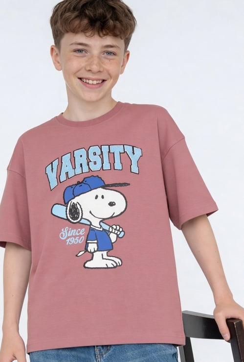 Boys Peanuts Snoopy Print T-shirt
