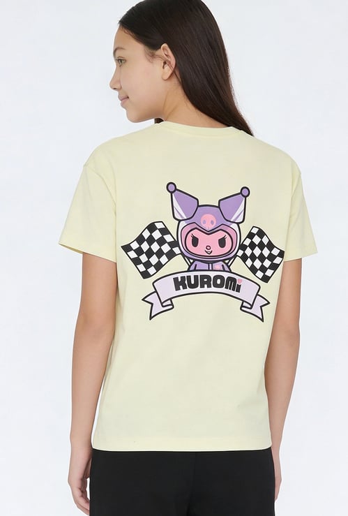 Girls Kuromi Print Oversized T-shirt