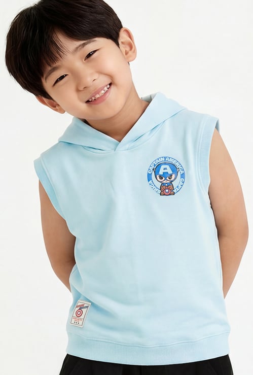 Boys Captain America Hooded T-shirt