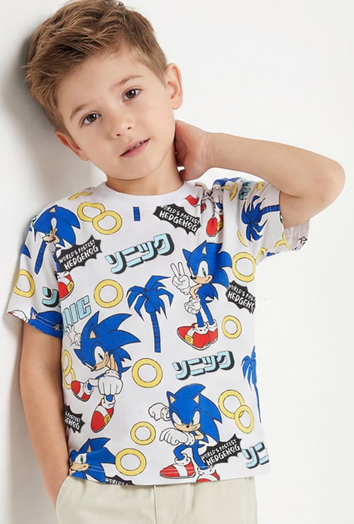 Boys Sonic Print T-shirt