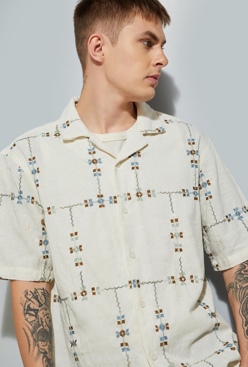 URB_N Men Embroidered Shirt