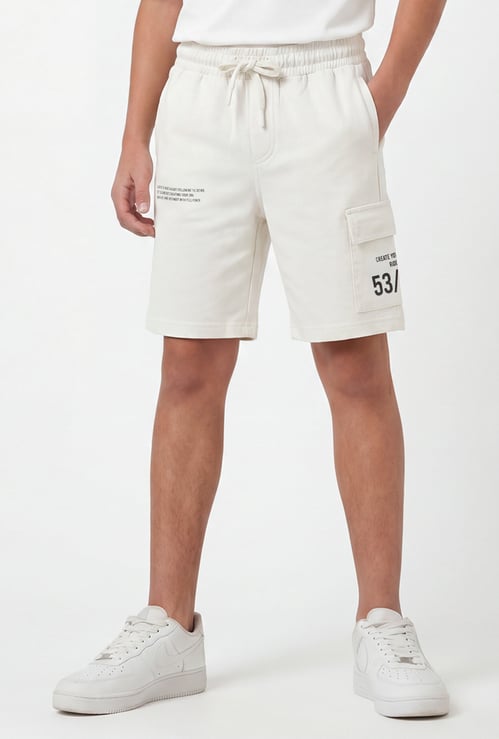 Boys Solid Cargo Shorts