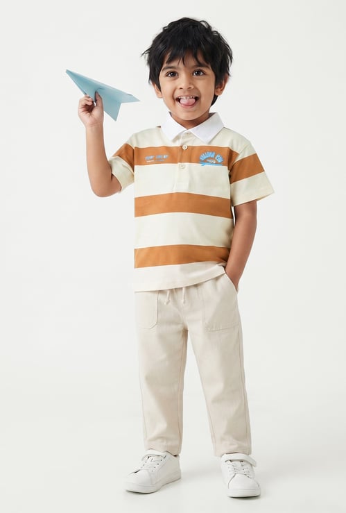 Boys Striped Polo T-shirt