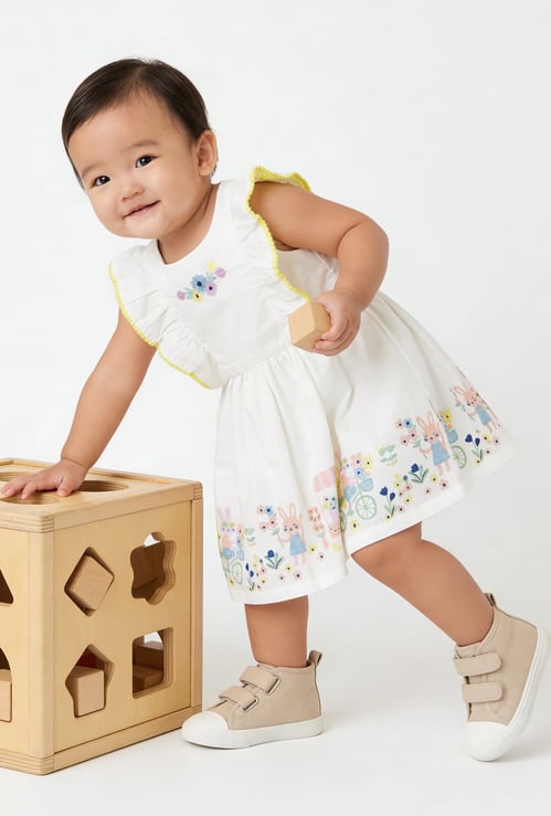 Girls Printed A-line Dress