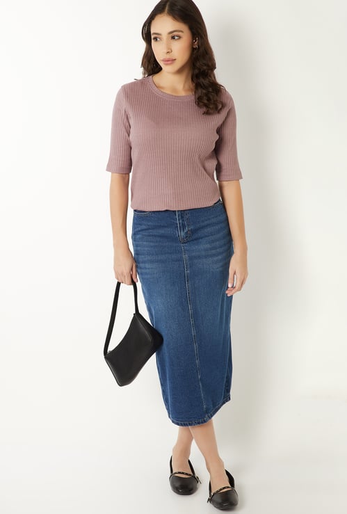 Women Ribbed T-shirt