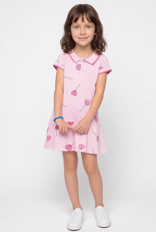 Girls Printed Shirt Dress
