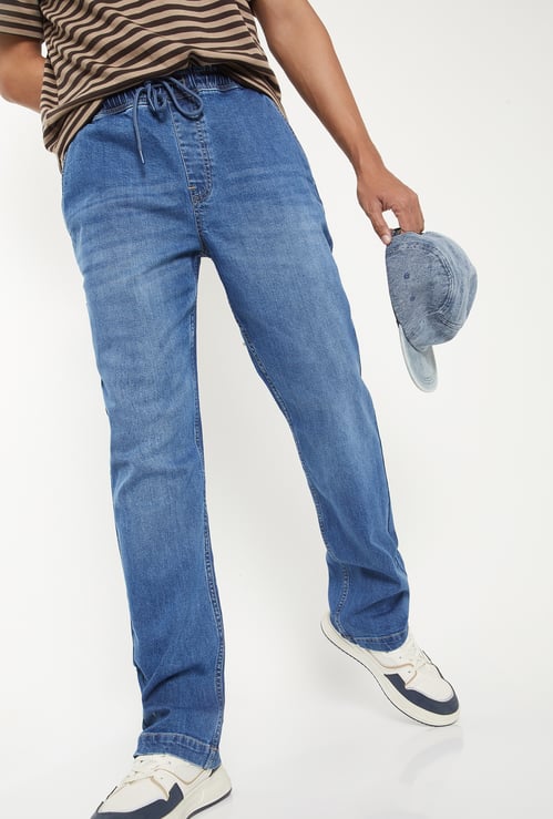 Men Washed Regular Fit Jogger Jeans