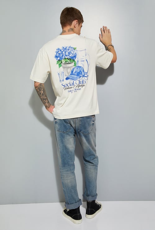 URB_N Men Oversized Back Print T-shirt
