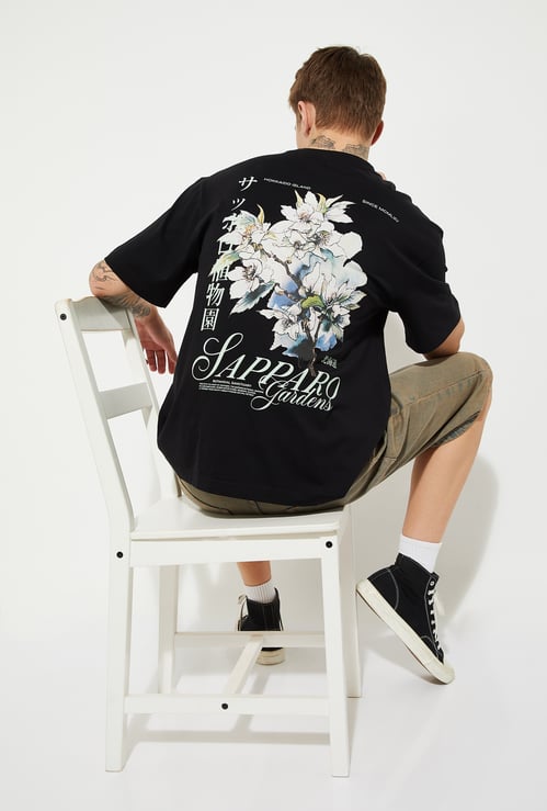 URB_N Men Floral Print Oversized T-shirt