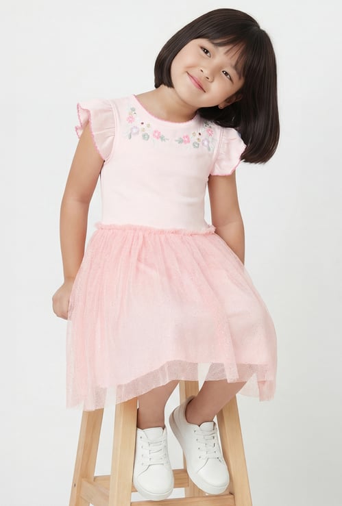 Girls Embroidered A-line Dress