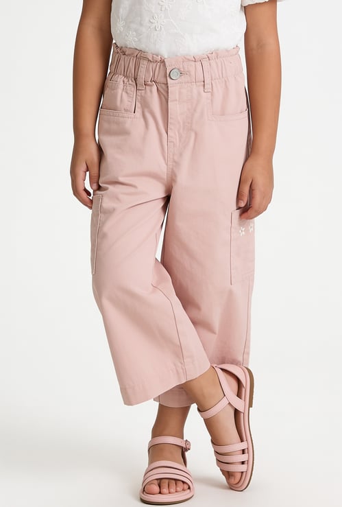 Girls Floral Detailed Cargo Trousers