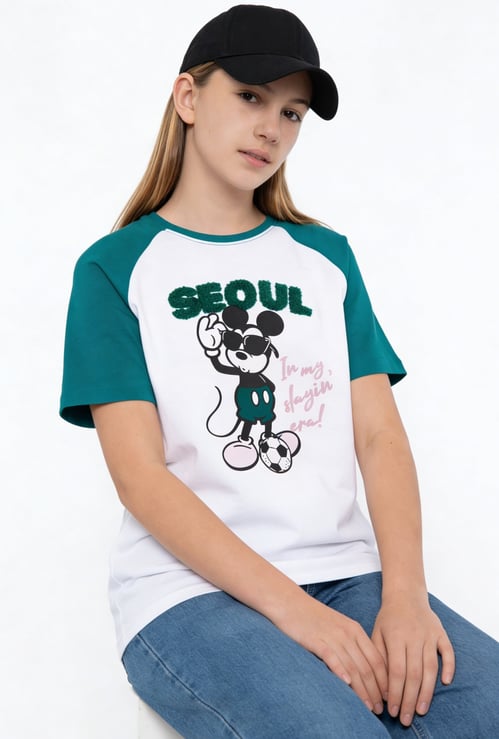 Girls Mickey Mouse Chennile T-shirt
