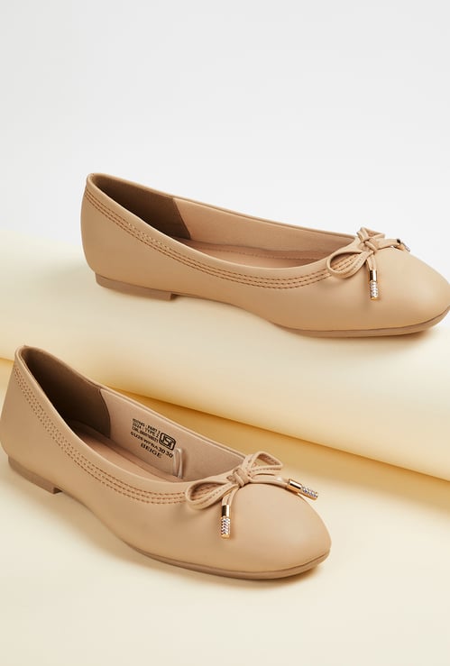 Women Bow Trim Ballerinas