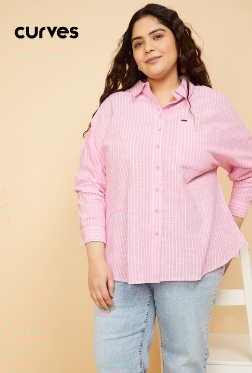 Women Striped Oversized Shirt