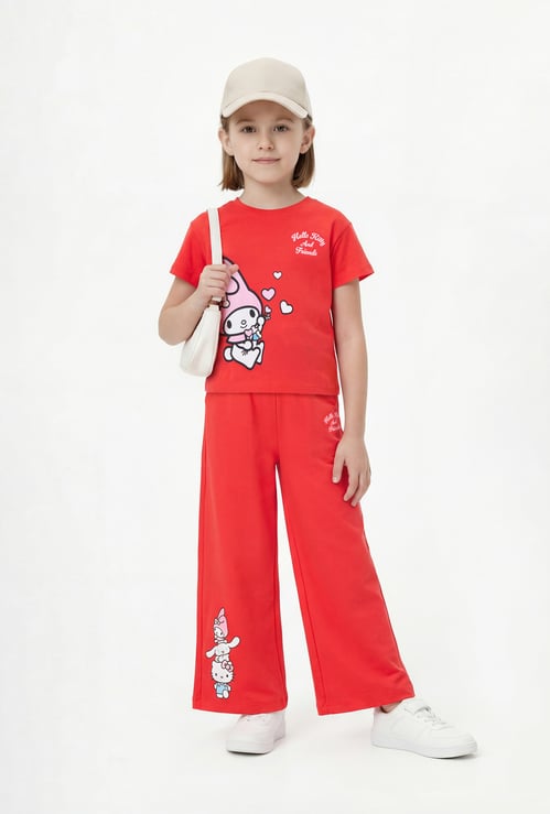Girls Hello Kitty Print Trousers Set