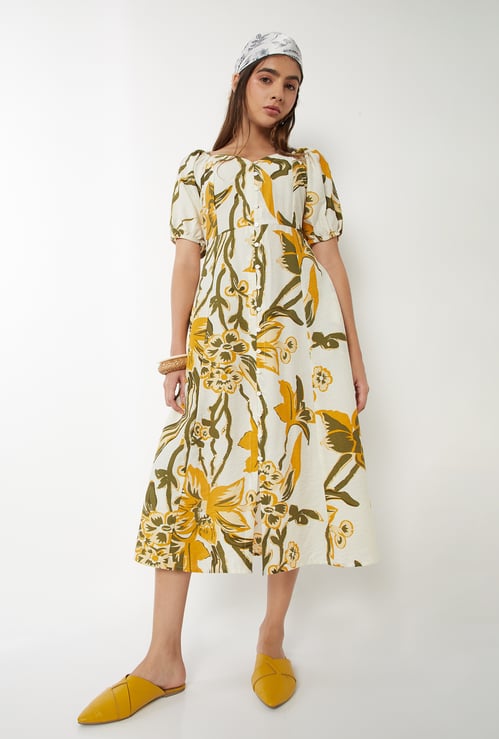 Women Floral Print A-line Dress