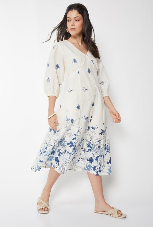 Women Floral Print A-Line Dress